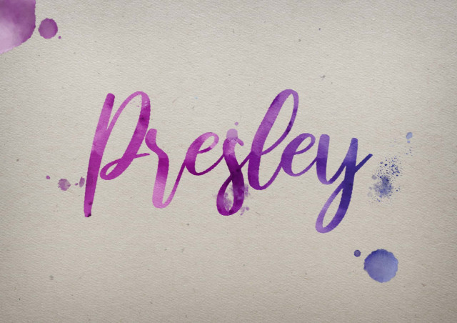 Free photo of Presley Watercolor Name DP