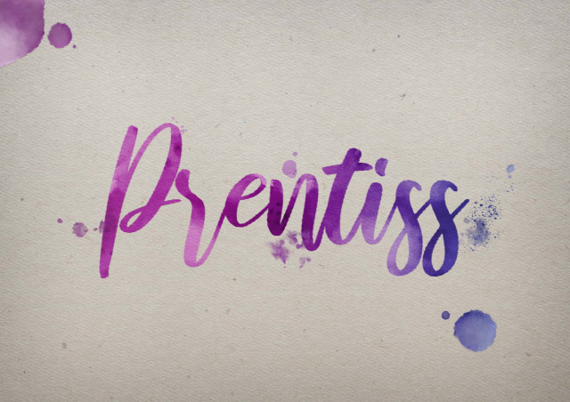 Free photo of Prentiss Watercolor Name DP