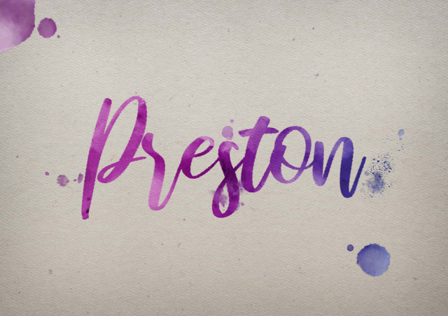 Free photo of Preston Watercolor Name DP