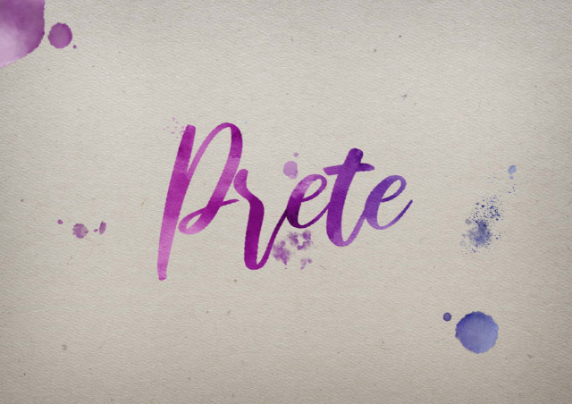 Free photo of Prete Watercolor Name DP