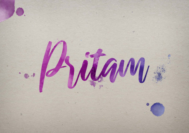 Free photo of Pritam Watercolor Name DP