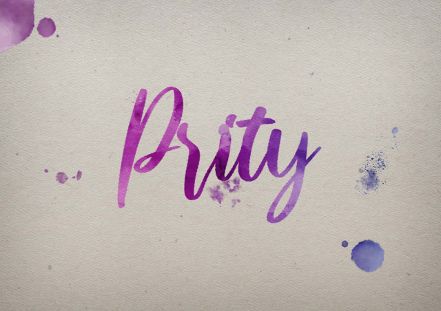 Free photo of Prity Watercolor Name DP