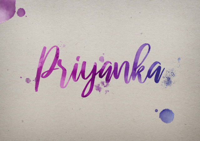 Free photo of Priyanka Watercolor Name DP