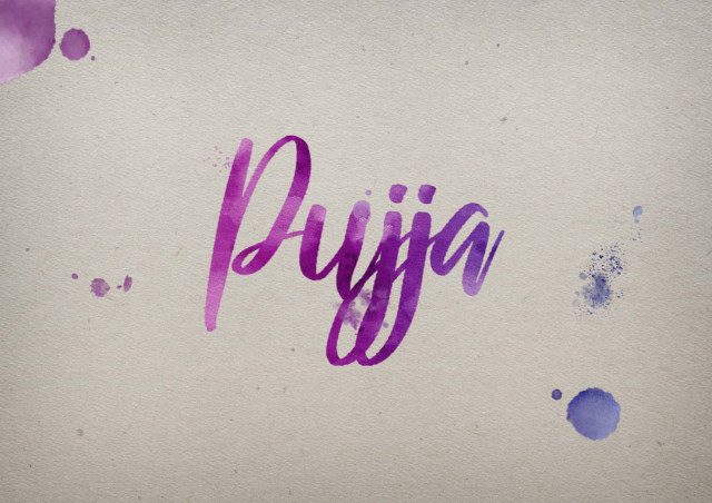 Free photo of Pujja Watercolor Name DP