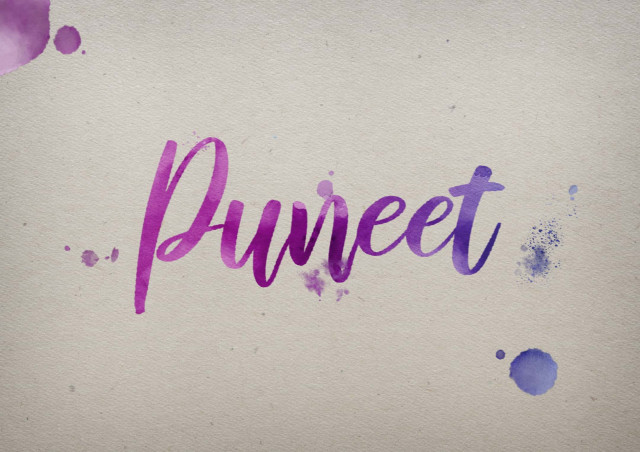 Free photo of Puneet Watercolor Name DP