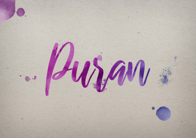 Free photo of Puran Watercolor Name DP