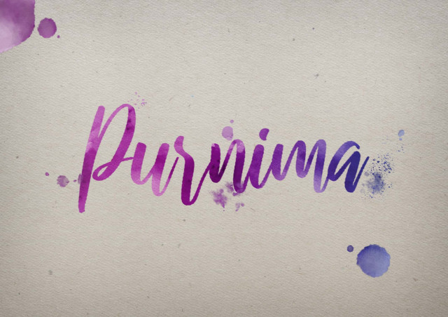 Free photo of Purnima Watercolor Name DP
