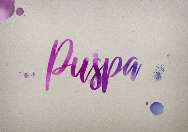 Free photo of Puspa Watercolor Name DP