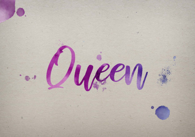 Free photo of Queen Watercolor Name DP