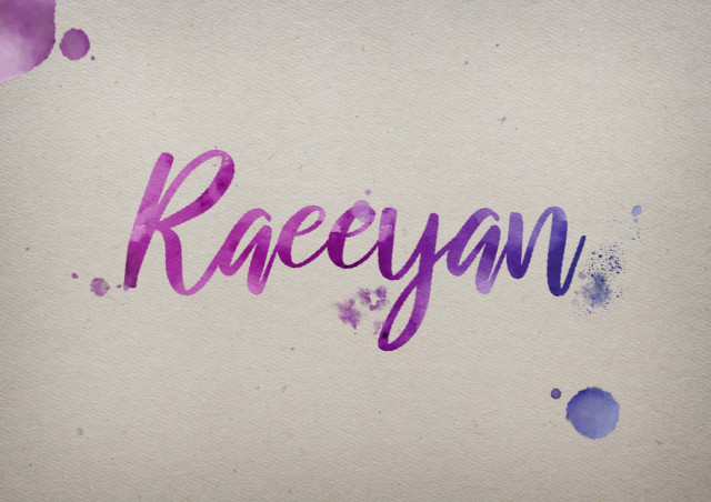 Free photo of Raeeyan Watercolor Name DP