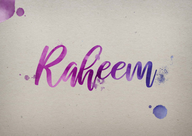 Free photo of Raheem Watercolor Name DP