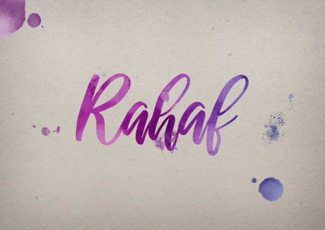 Free photo of Rahaf Watercolor Name DP