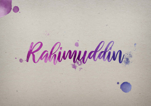 Free photo of Rahimuddin Watercolor Name DP