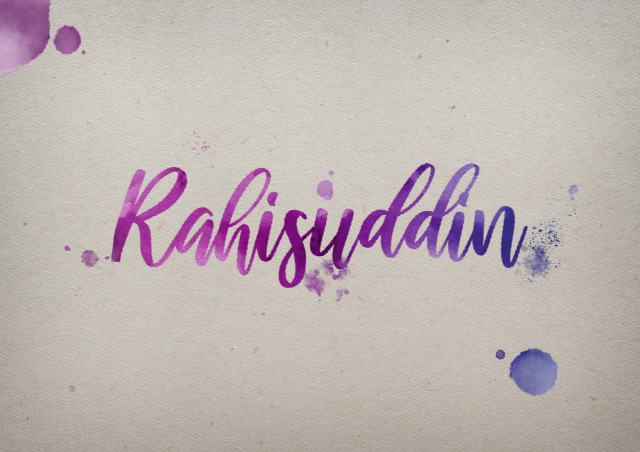 Free photo of Rahisuddin Watercolor Name DP