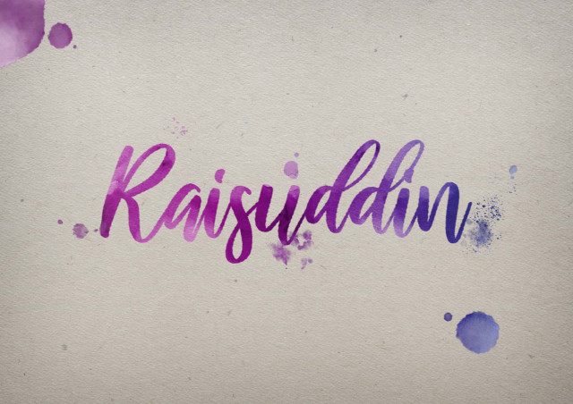 Free photo of Raisuddin Watercolor Name DP