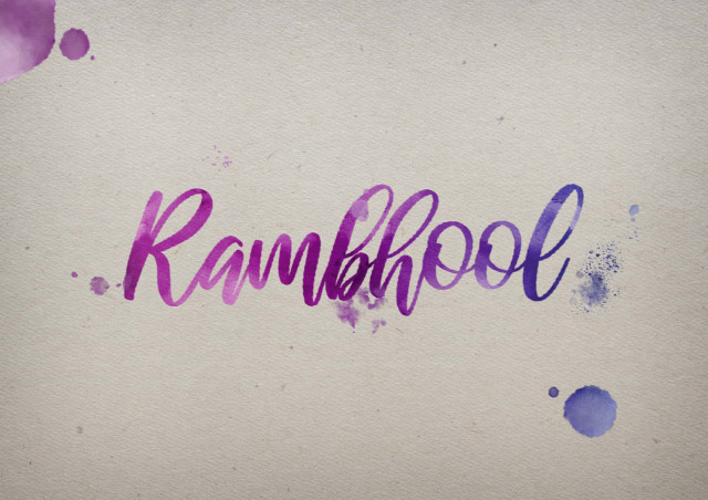 Free photo of Rambhool Watercolor Name DP
