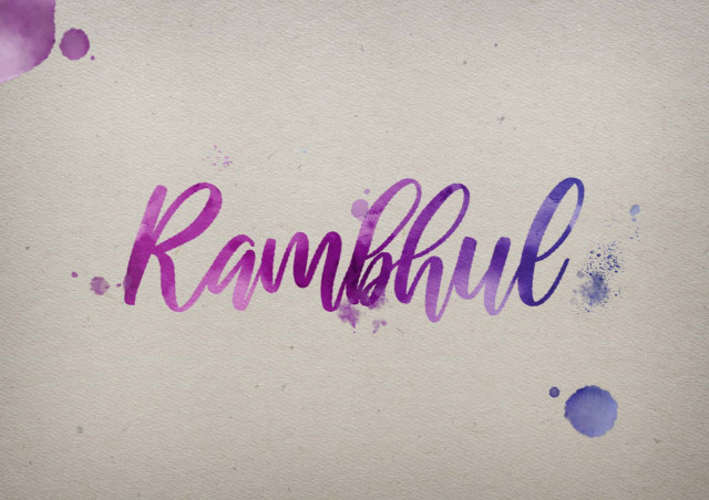 Free photo of Rambhul Watercolor Name DP