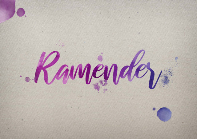 Free photo of Ramender Watercolor Name DP