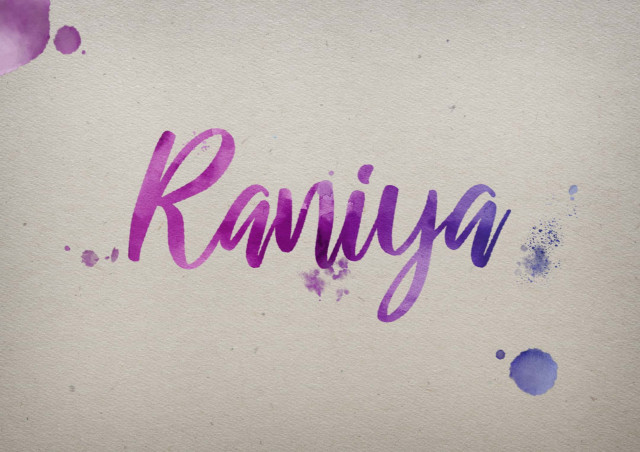 Free photo of Raniya Watercolor Name DP