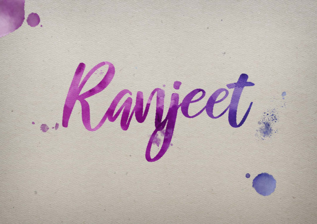 Free photo of Ranjeet Watercolor Name DP