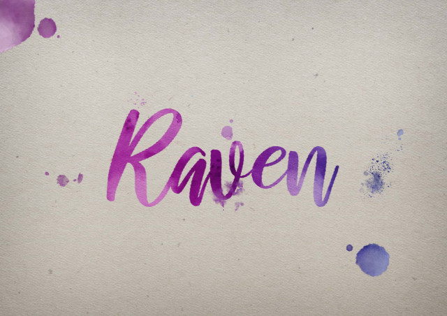 Free photo of Raven Watercolor Name DP