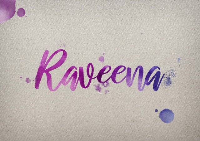 Free photo of Raveena Watercolor Name DP