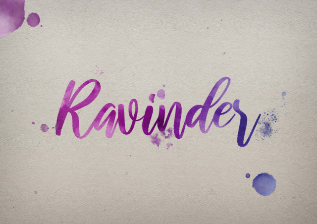 Free photo of Ravinder Watercolor Name DP