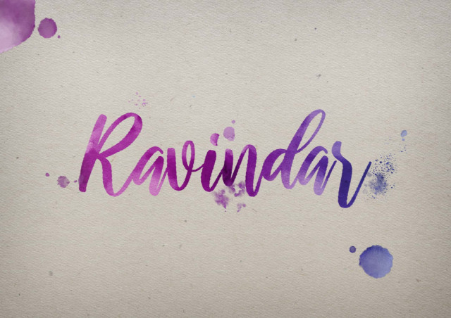 Free photo of Ravindar Watercolor Name DP