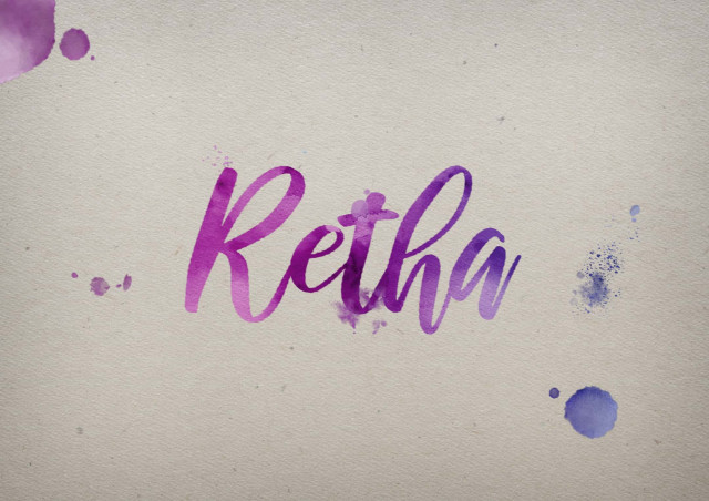 Free photo of Retha Watercolor Name DP