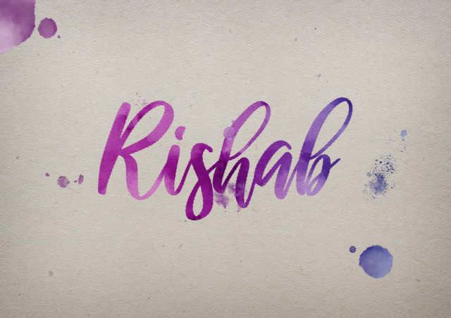 Free photo of Rishab Watercolor Name DP