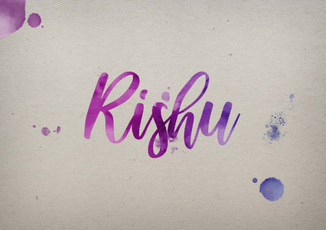 Free photo of Rishu Watercolor Name DP