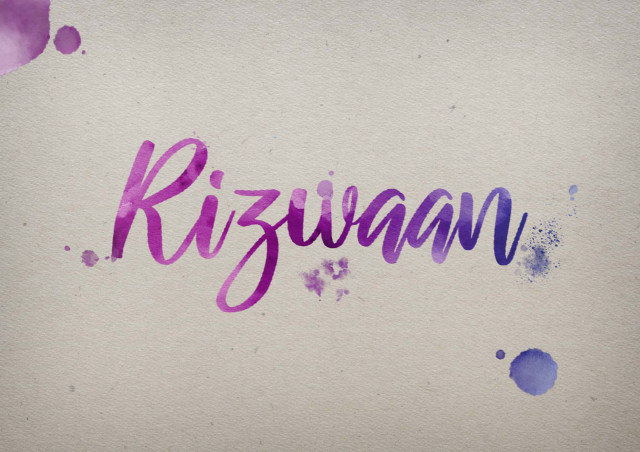 Free photo of Rizwaan Watercolor Name DP