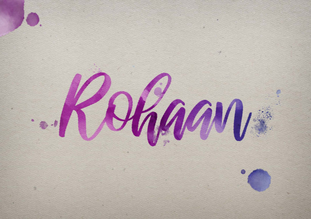 Free photo of Rohaan Watercolor Name DP