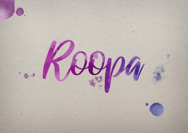 Free photo of Roopa Watercolor Name DP