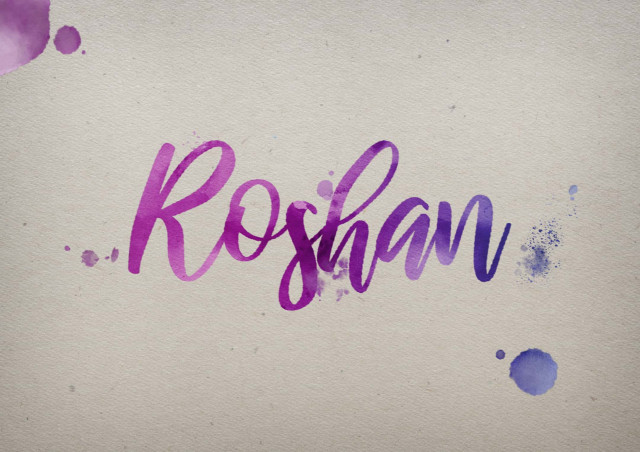 Free photo of Roshan Watercolor Name DP