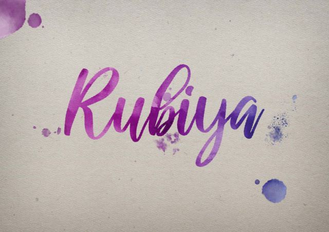 Free photo of Rubiya Watercolor Name DP