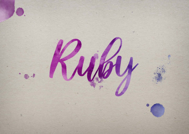 Free photo of Ruby Watercolor Name DP