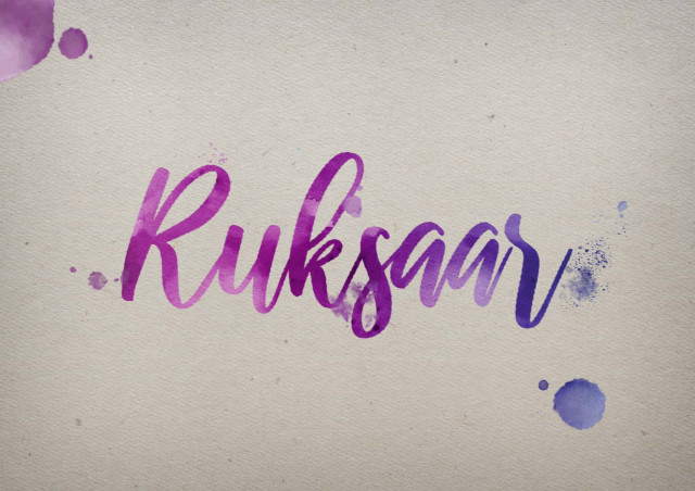 Free photo of Ruksaar Watercolor Name DP