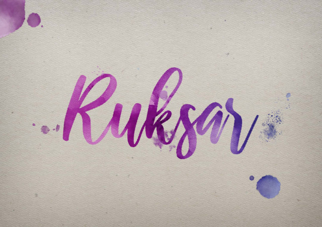 Free photo of Ruksar Watercolor Name DP