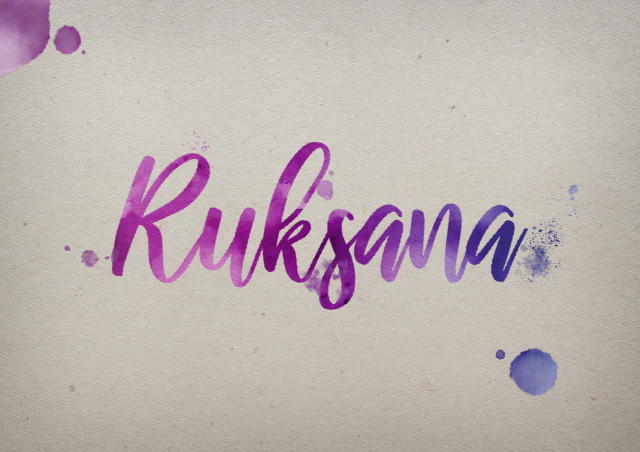 Free photo of Ruksana Watercolor Name DP