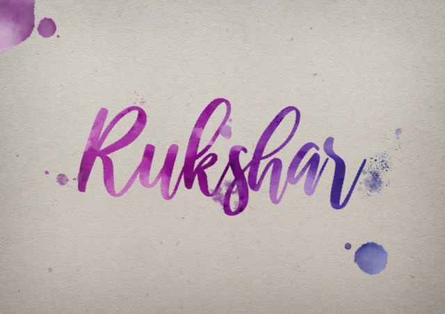 Free photo of Rukshar Watercolor Name DP