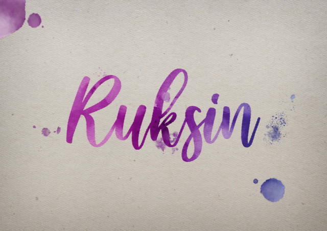 Free photo of Ruksin Watercolor Name DP