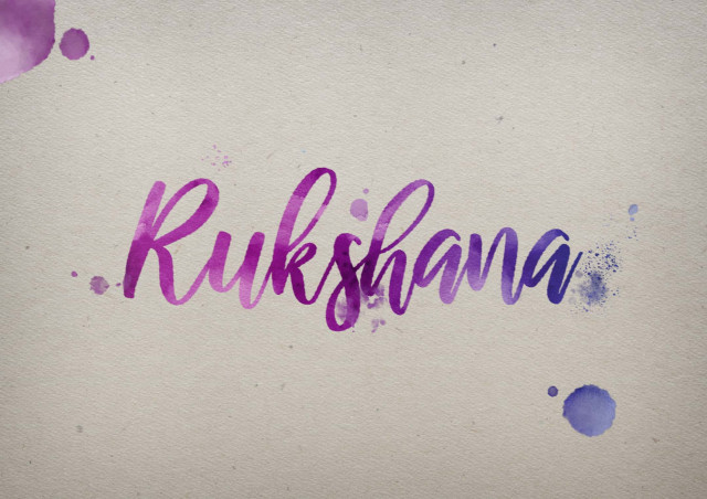 Free photo of Rukshana Watercolor Name DP