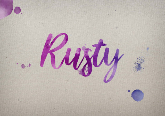 Free photo of Rusty Watercolor Name DP