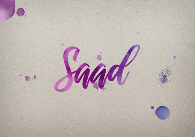 Free photo of Saad Watercolor Name DP