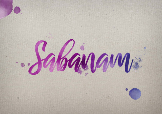 Free photo of Sabanam Watercolor Name DP