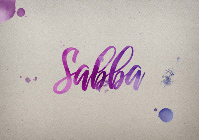 Free photo of Sabba Watercolor Name DP