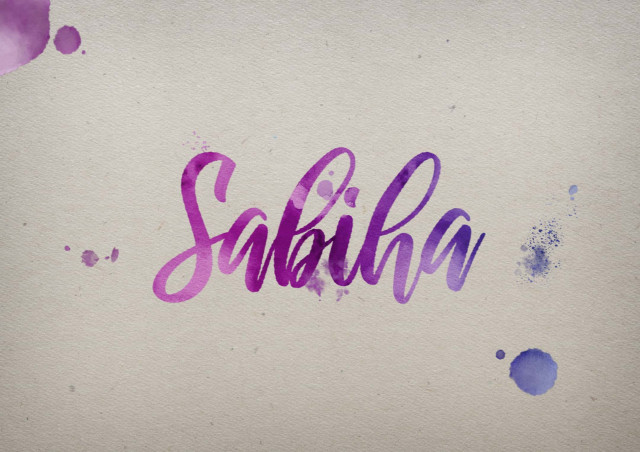 Free photo of Sabiha Watercolor Name DP