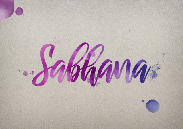 Free photo of Sabhana Watercolor Name DP