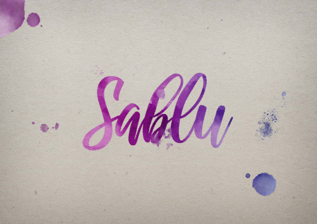 Free photo of Sablu Watercolor Name DP